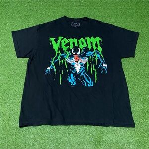 Marvel Venom Slime Drip Graphic T-Shirt Men's XL Black Blue Green Superhero